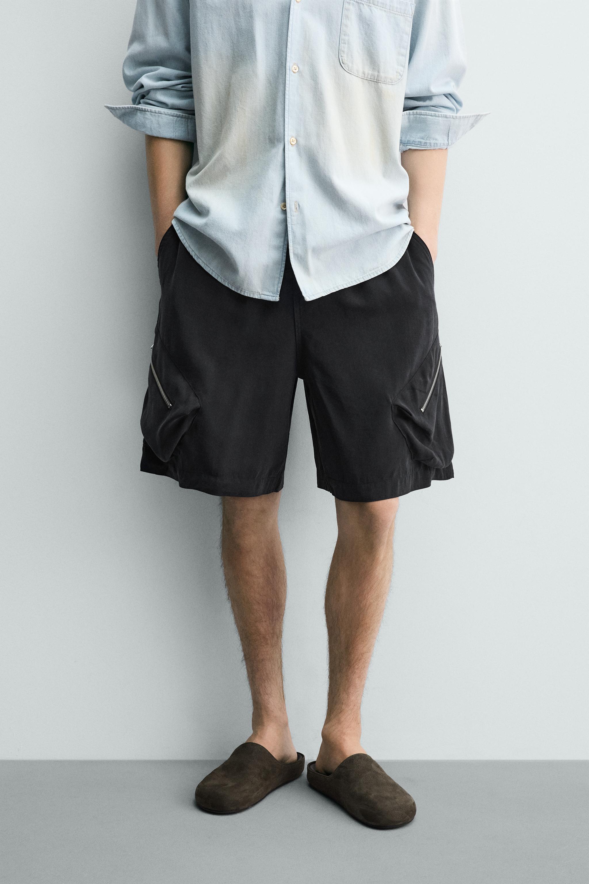 RELAXED FIT FLOWY CARGO SHORTS